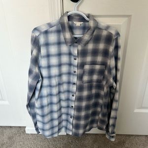 Aeropostale Blue Color Block Flannel